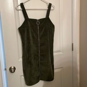 Popular Basics Hunter Green Zip-up Dress